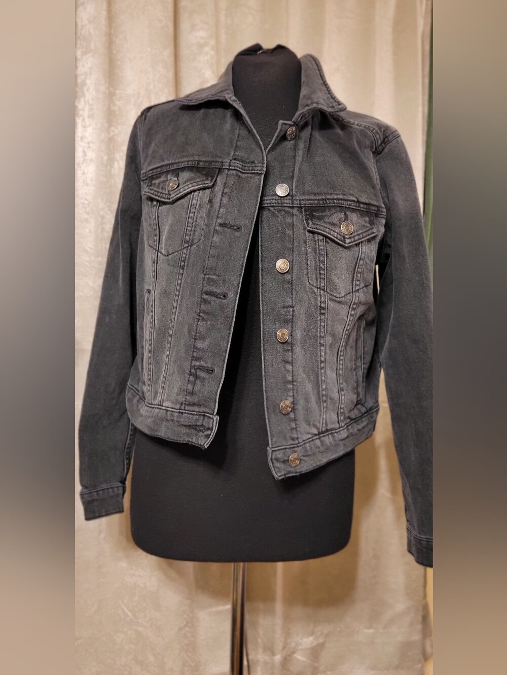 Nwt Express Black Washed Denim Jean Jacket
